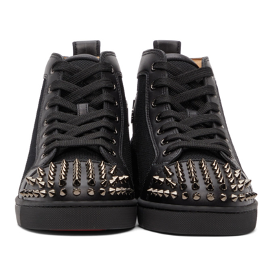 Shop Christian Louboutin Black Louis Orlato High-top Sneakers In Black/black Gun
