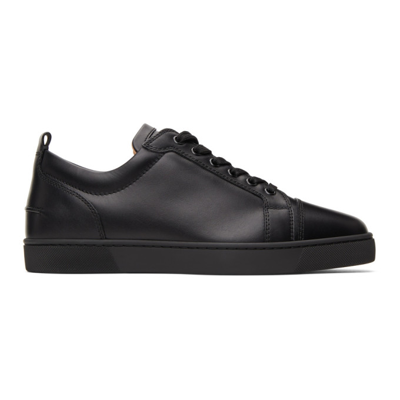 Shop Christian Louboutin Black Louis Junior Flat Sneakers In Cm53 Black/black