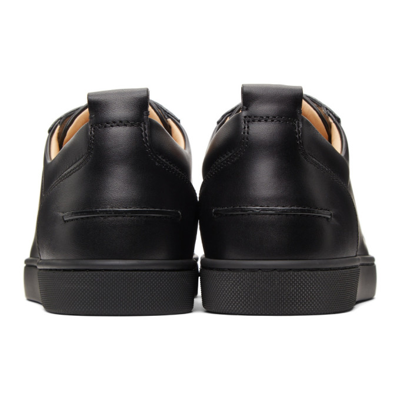 Shop Christian Louboutin Black Louis Junior Flat Sneakers In Cm53 Black/black