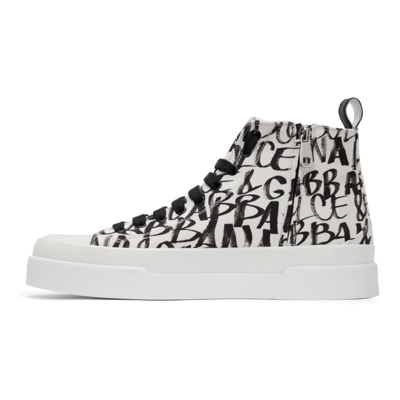 Shop Dolce & Gabbana Portofino Light Logo Mid-top Sneakers In Hasbn Logo3