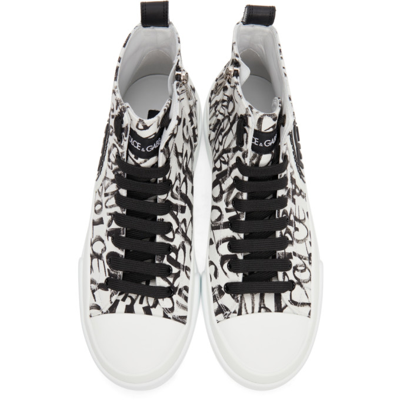 Shop Dolce & Gabbana Portofino Light Logo Mid-top Sneakers In Hasbn Logo3