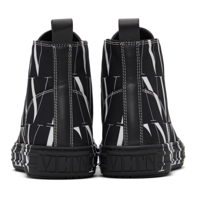 Shop Valentino 'vltn' Giggies High Sneakers In 0ni Nero-bianco/nero