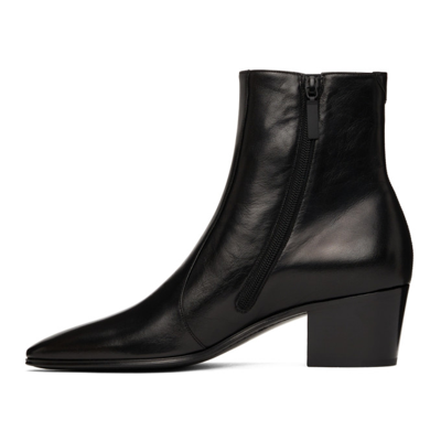 Shop Saint Laurent Leather Vassili 60 Boots In 1000 Black