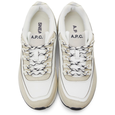 Shop Apc White & Taupe Jay Sneakers In Aab White