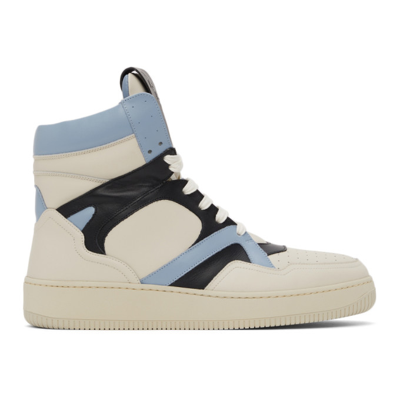 Shop Human Recreational Services Off-white & Blue Mongoose Sneakers In Bone/black/blue