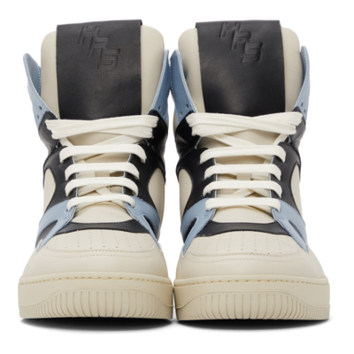 Shop Human Recreational Services Off-white & Blue Mongoose Sneakers In Bone/black/blue