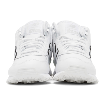Shop Junya Watanabe Off-white New Balance Edition 'eye' 574 Leather Sneakers In 1 White