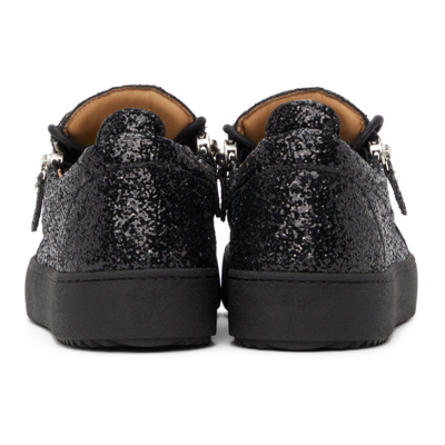 Shop Giuseppe Zanotti Black Glitter Birel Sneakers In Glttnr+nr+n