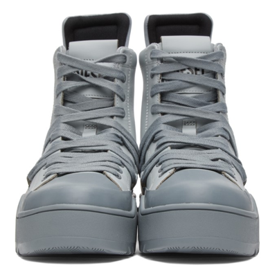 Shop Diesel Grey H-shika High Top Sneakers In T8060