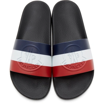 Shop Moncler Multicolor Basile Slides In 998 Blue