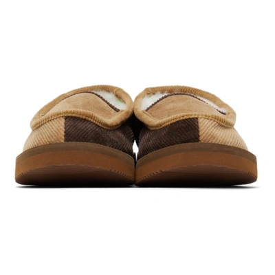 Suicoke Ssd-comab Shearling-lined Corduroy Slippers In Brown