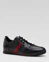GUCCI SSIMA LACE-UP SNEAKER WITH WEB DETAIL,233334A9LA0