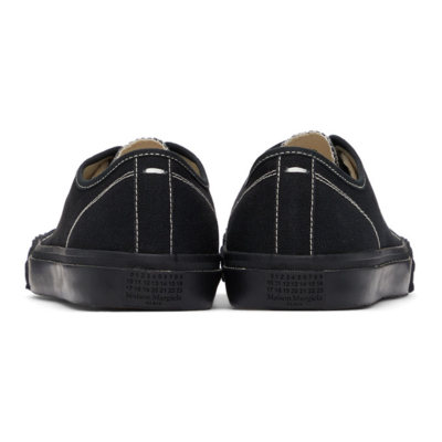 Shop Maison Margiela Black Low Tabi Sneakers In T8013 Black