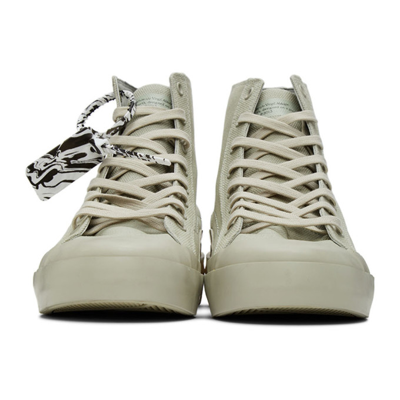 Shop Off-white Khaki Mid-top Vulcanized Sneakers In Kaki/sage