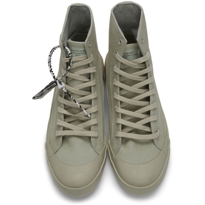 Shop Off-white Khaki Mid-top Vulcanized Sneakers In Kaki/sage