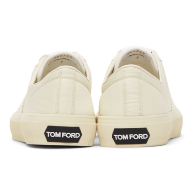 Shop Tom Ford Off-white Nylon Cambridge Low-top Sneakers In U1008 Off White