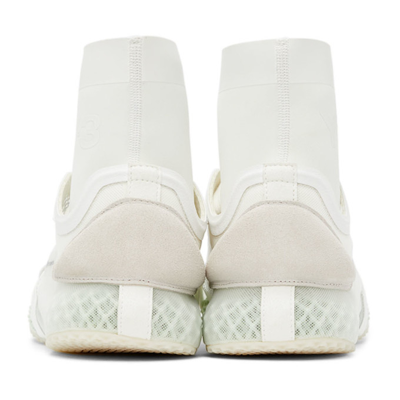 Shop Y-3 White Mesh Runner 4d Low Sneakers