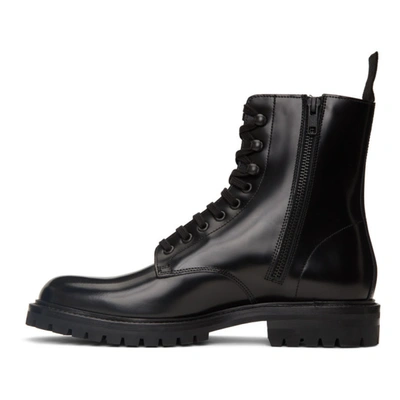 Shop Common Projects Black Combat Lace-up Boots In 7547 Black