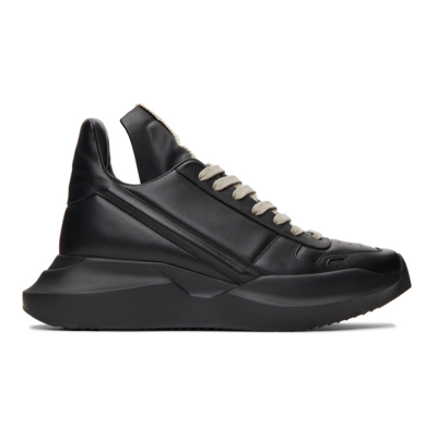 Rick Owens Geth Runner Grain Leather Sneakers In Black | ModeSens