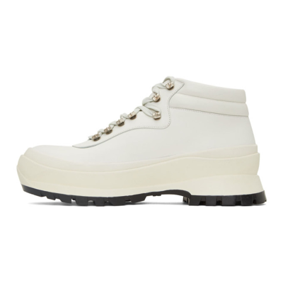 Shop Jil Sander Ssense Exclusive White Lace-up Work Boots In 100 - White