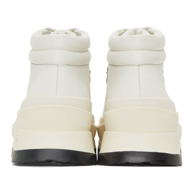 Shop Jil Sander Ssense Exclusive White Lace-up Work Boots In 100 - White