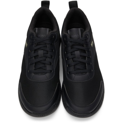 Shop Hugo Boss Titanium Running Sneakers In 007 Black