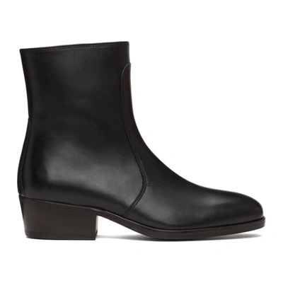 Shop Lemaire Black Zipped Boots In 999 Black