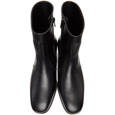 Shop Lemaire Black Zipped Boots In 999 Black