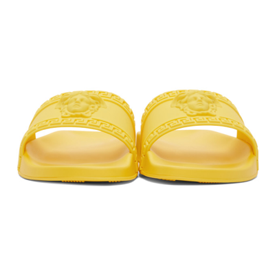 Shop Versace Yellow Palazzo Slides