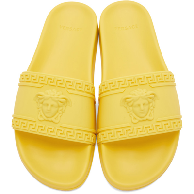 Shop Versace Yellow Palazzo Slides
