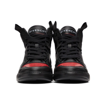 Shop Givenchy Black & Red Wing Hi Sneakers In 009 Blk