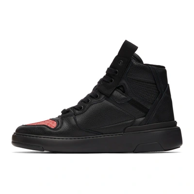 Shop Givenchy Black & Red Wing Hi Sneakers In 009 Blk