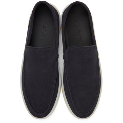 Shop Fear Of God Navy Suede 'the Loafer' Loafers In 415 Navy