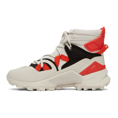 Shop Y-3 Off-white Terrex Swift R3 Gtx Boots In Cleabrown/black/oran