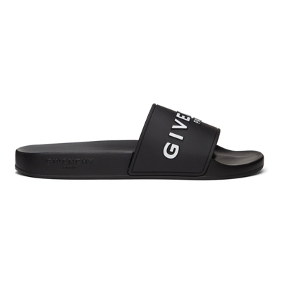 Shop Givenchy Black  Paris Flat Sandals In 001-black