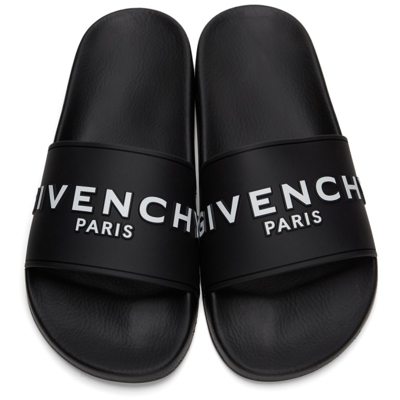 Shop Givenchy Black  Paris Flat Sandals In 001-black