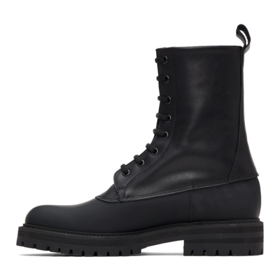 Shop Common Projects Rubber Technical Lace-up Boots In 7547 Black