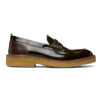 Shop Paul Smith Brown 'drood' Bordeaux Leather Loafers In 28 Reds