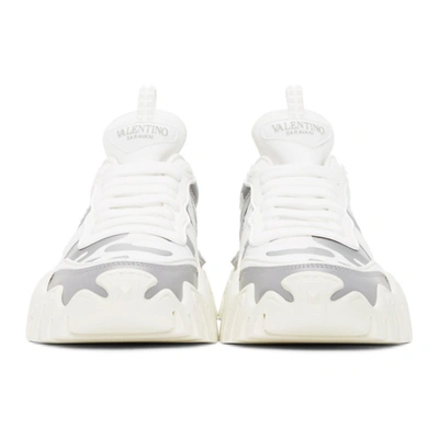 Shop Valentino White & Silver  Garavani Camo Rockrunner Sneakers In 33w Bianco-