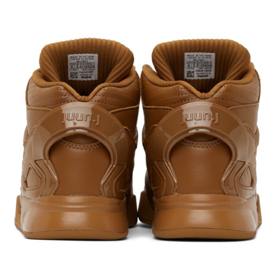 Shop Juunj Reebok Edition Pump Omni Zone 2 Sneakers In Brown