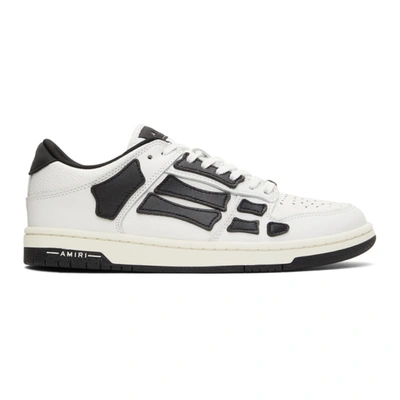 Shop Amiri Skel Top Low Sneakers In White / Black