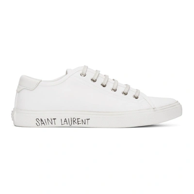 Shop Saint Laurent White Malibu Sneakers In Optic White
