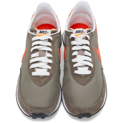 Shop Nike Taupe Waffle Trainer 2 Sneakers In Moon Fossil/team Ora