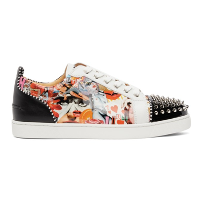 Christian Louboutin Junior Spikes Orlato Flat Silver Multi Men's