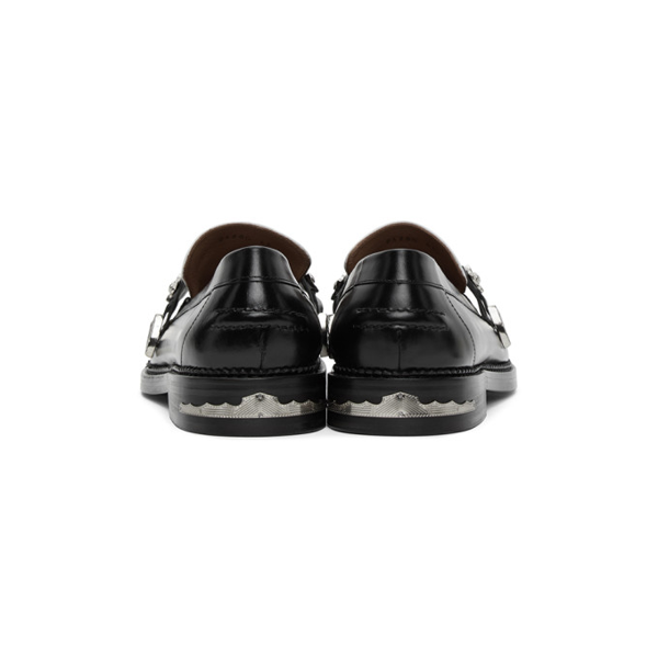 Toga Virilis plaque-detailing two-tone loafers - Black