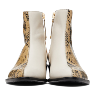 Shop Human Recreational Services Ssense Exclusive White Luther Boots In Bone/rattlesnake