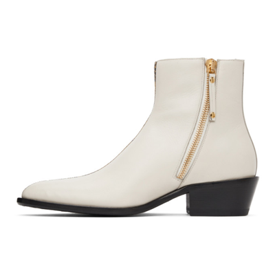 Shop Human Recreational Services Ssense Exclusive White Luther Boots In Bone/rattlesnake