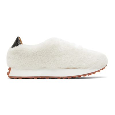 Shop Rhude Sherpa Runner Sneakers In Cream0114