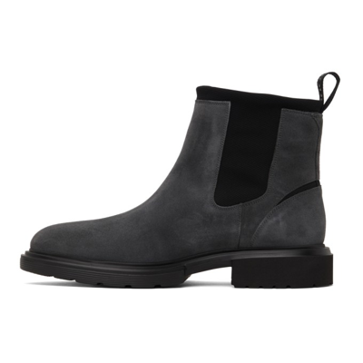 Shop Hugo Suede Dart Cheb Chelsea Boots In 22 Dark Grey