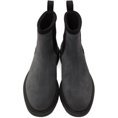 Shop Hugo Suede Dart Cheb Chelsea Boots In 22 Dark Grey